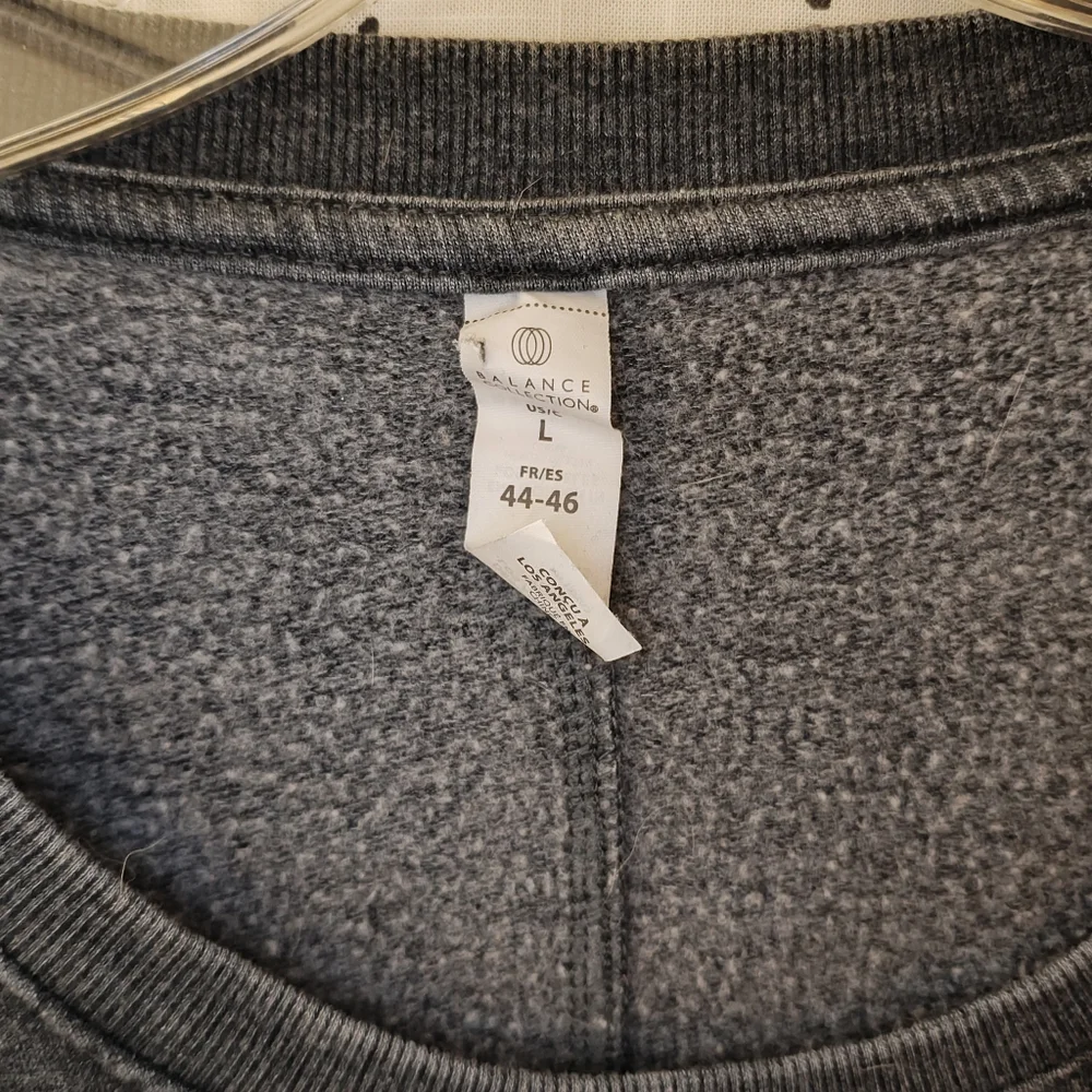 Balance Collection Womens Sweatshirt Pullover Crew Neck Darker Gray L - Picture 2 of 3